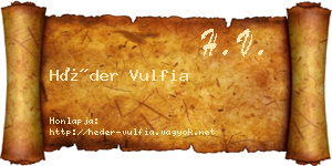 Héder Vulfia névjegykártya